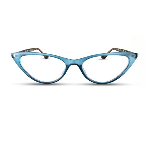EUC Turquoise Blue Funky Cat Eye Reading Glasses for Women - Picture 1 of 3